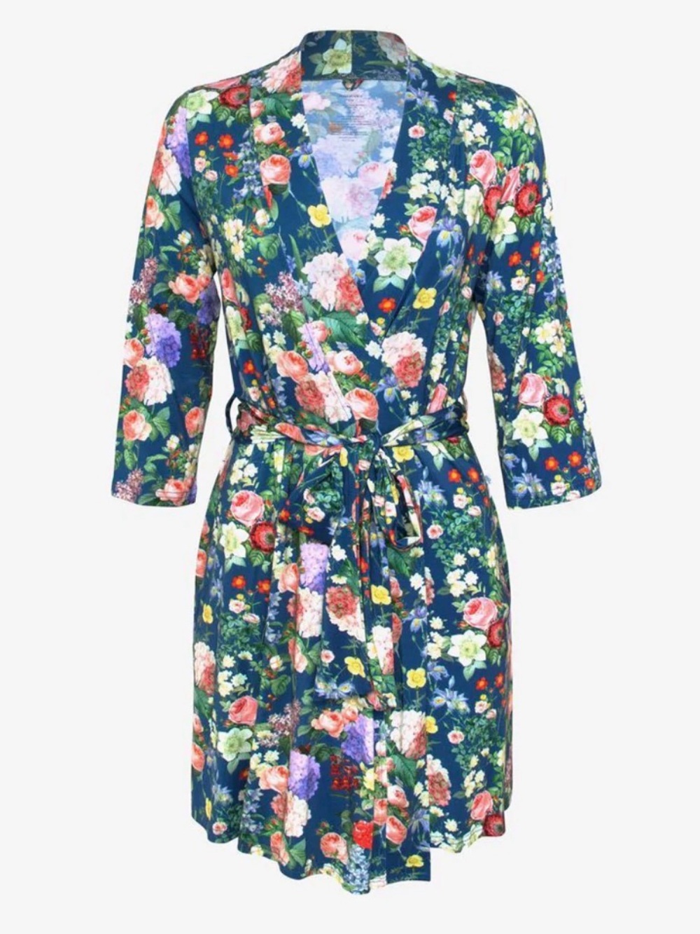 Posh Peanut Carmen Navy Floral Mommy Robe & Matching Swaddle Set (S/M)